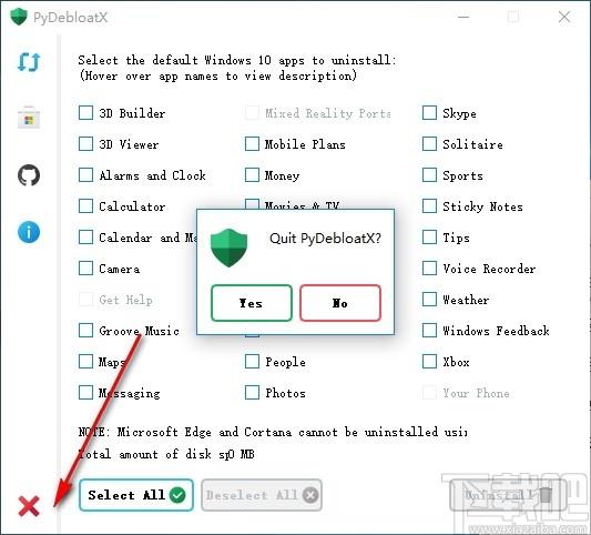 PyDebloatX下载,卸载win10默认应用,卸载软件
