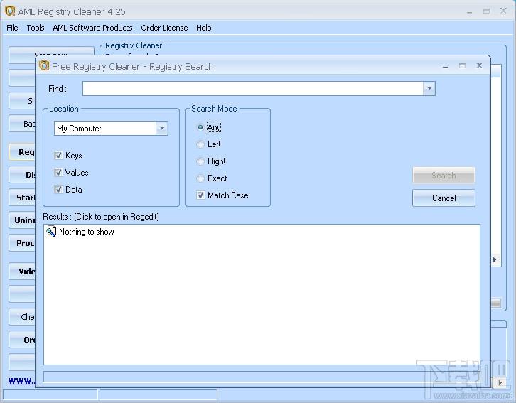 AML Free Registry Cleaner,注册表清理工具