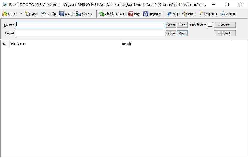 BatchDOCTOXLSConverter,DOC转换.